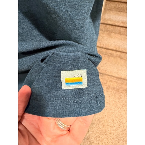 Vuori Mens Short Sleeve Polo Shirt Teal Heathered Older Vuori Logo Casual Size L - Picture 4 of 10